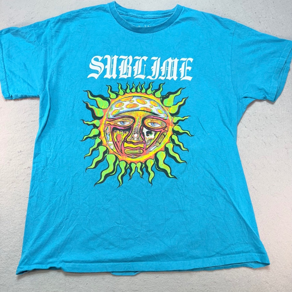 Sublime Tie-Dye Blue Sun‎ Face Band Tee – Men's L – Pre-Owned, Excellent